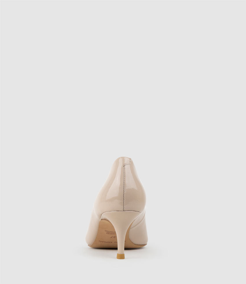 APRIL60 Pointed Toe Pump in Blush Patent - Edward Meller
