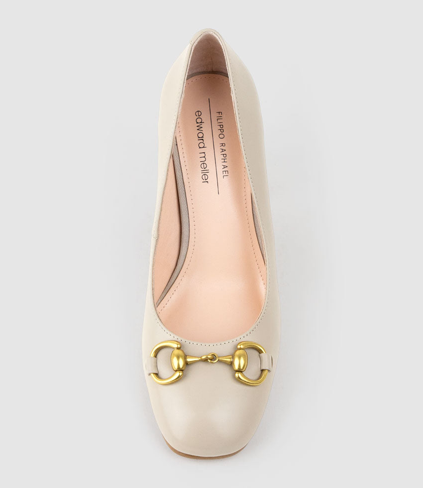 BAILEY85 Block Heel Pump with Trim in Ash Calf - Edward Meller
