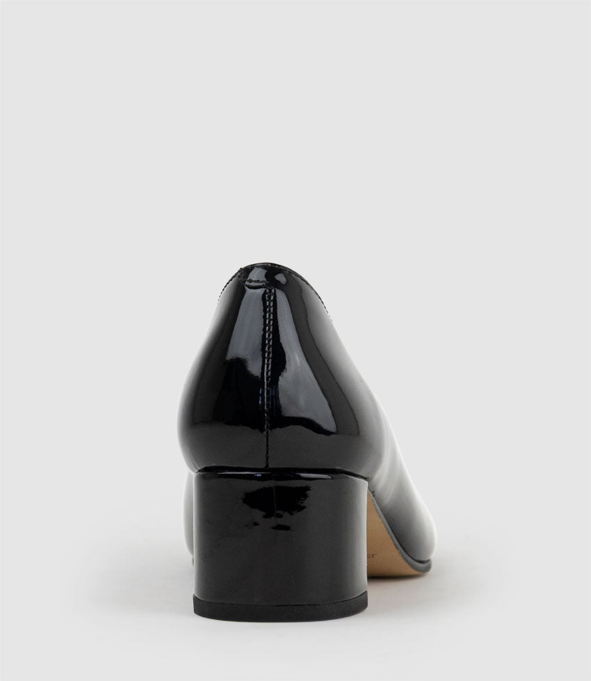 CELESTE45 Pump with Trim in Black Patent - Edward Meller