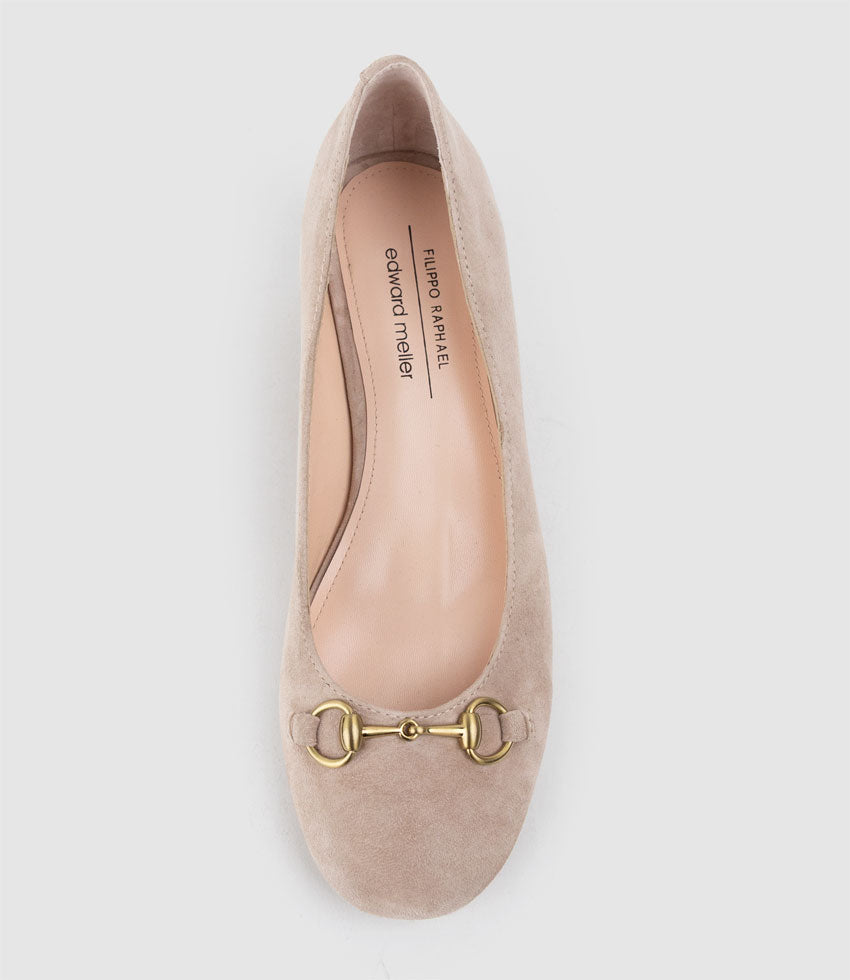 CELESTE45 Pump with Trim in Nude Suede - Edward Meller