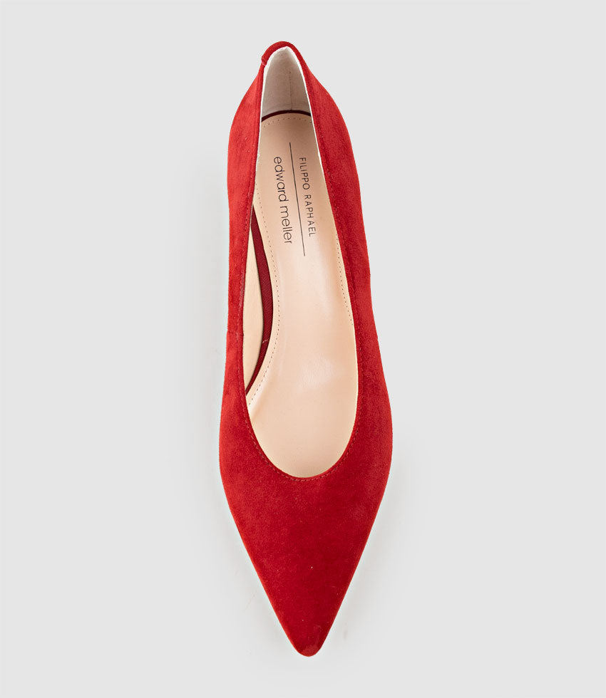 COSETTE55 Choked Up Pump in Cherry Suede - Edward Meller