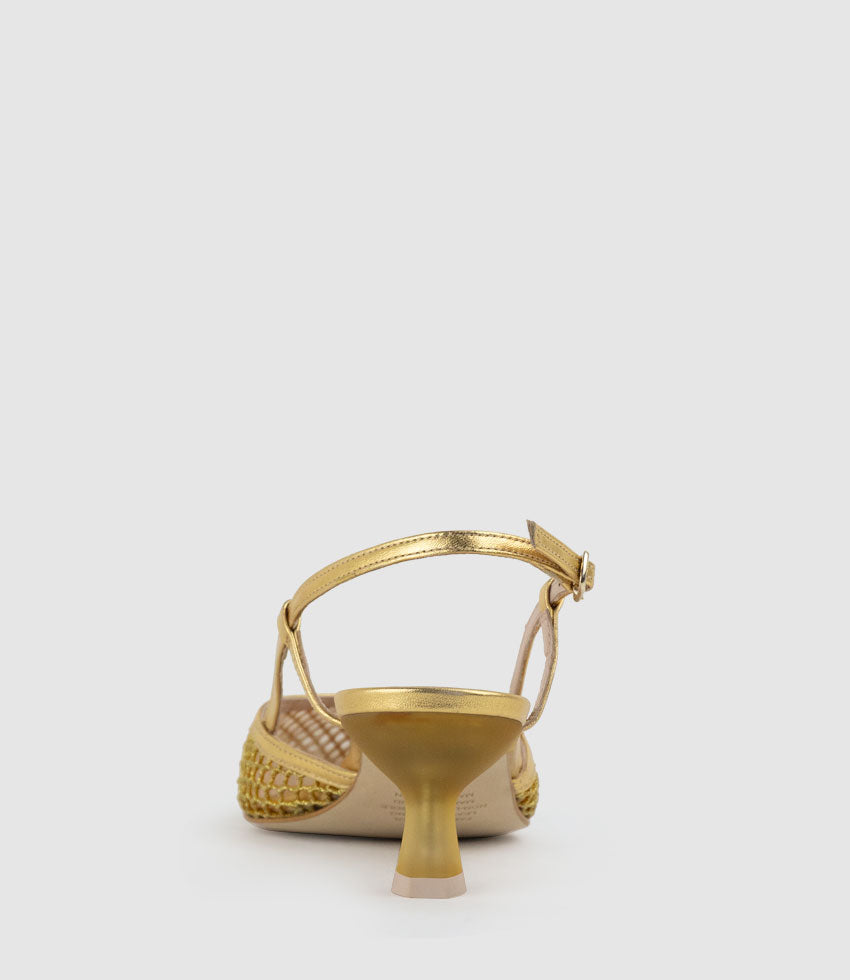 DALLAS60 Mesh Slingback Pump in Gold - Edward Meller