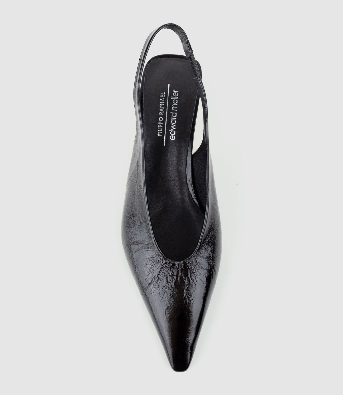 DIALA40 Choked Slingback in Black Crinkle Patent