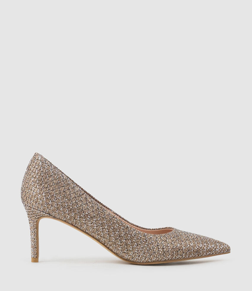 DIYU70 Pointed Pump in Copper Fabric - Edward Meller