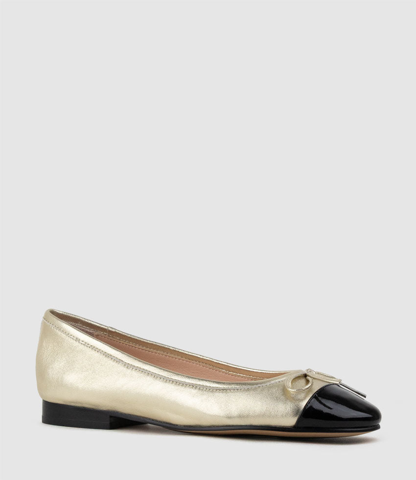 EASTON Cap Toe Ballet in Pale Gold - Edward Meller