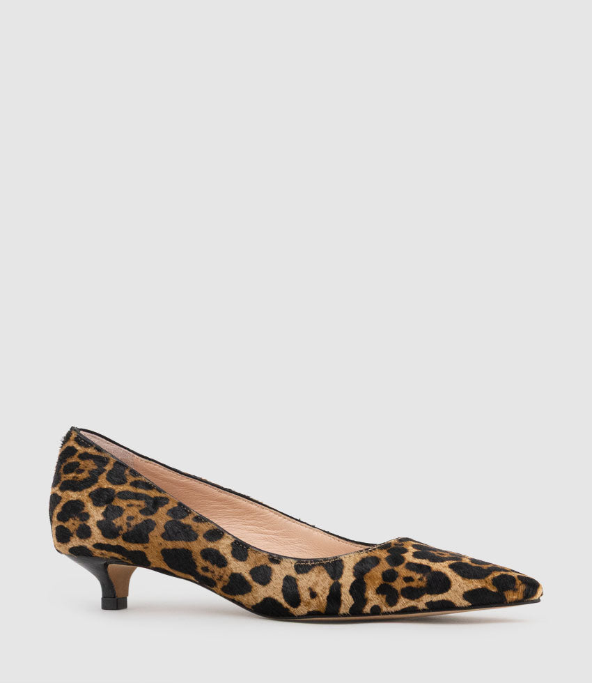 ELMA30 Pointed Pump in Leopard Calf Hair - Edward Meller