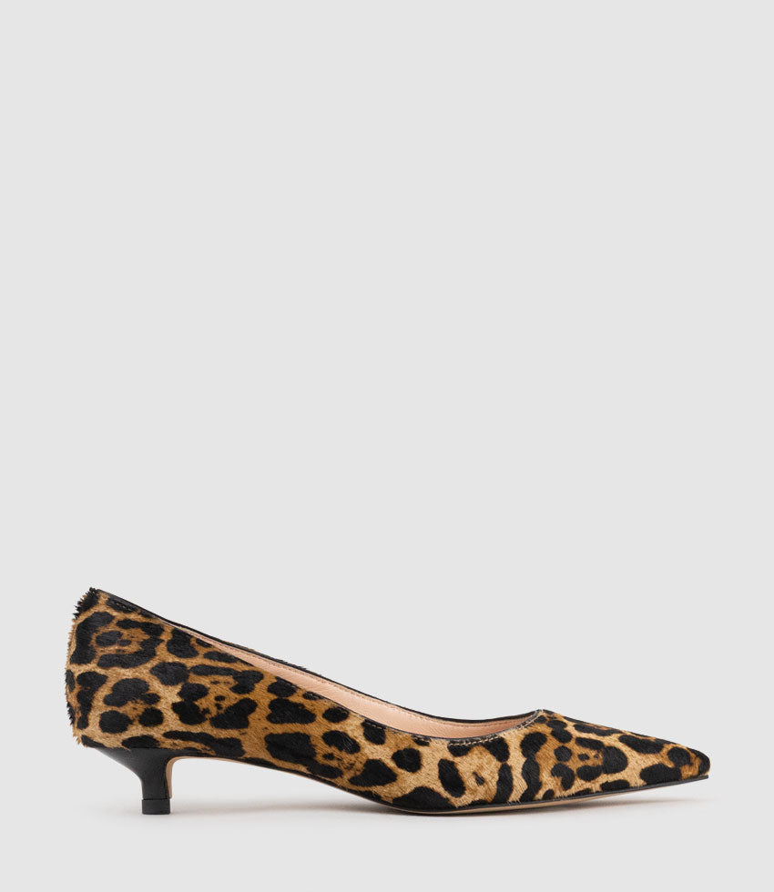 ELMA30 Pointed Pump in Leopard Calf Hair - Edward Meller