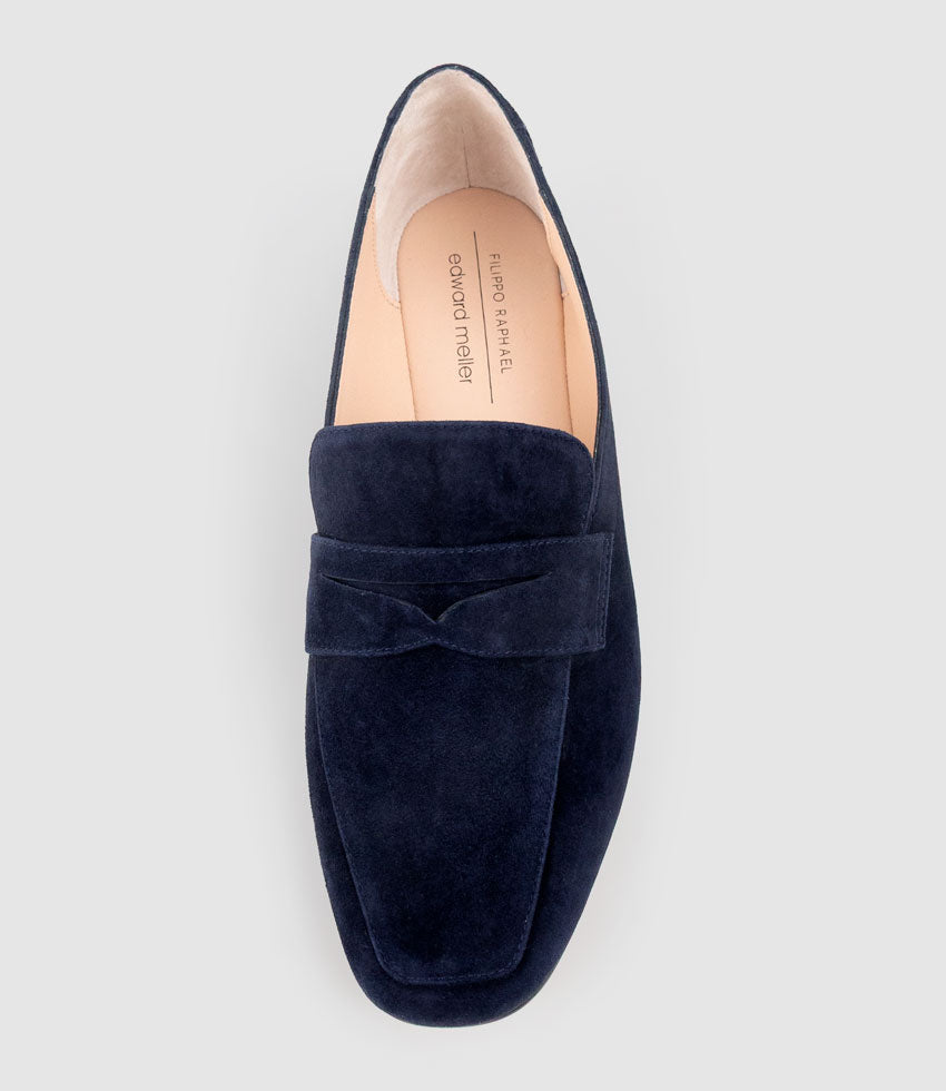 FAXON Loafer in Navy Suede - Edward Meller