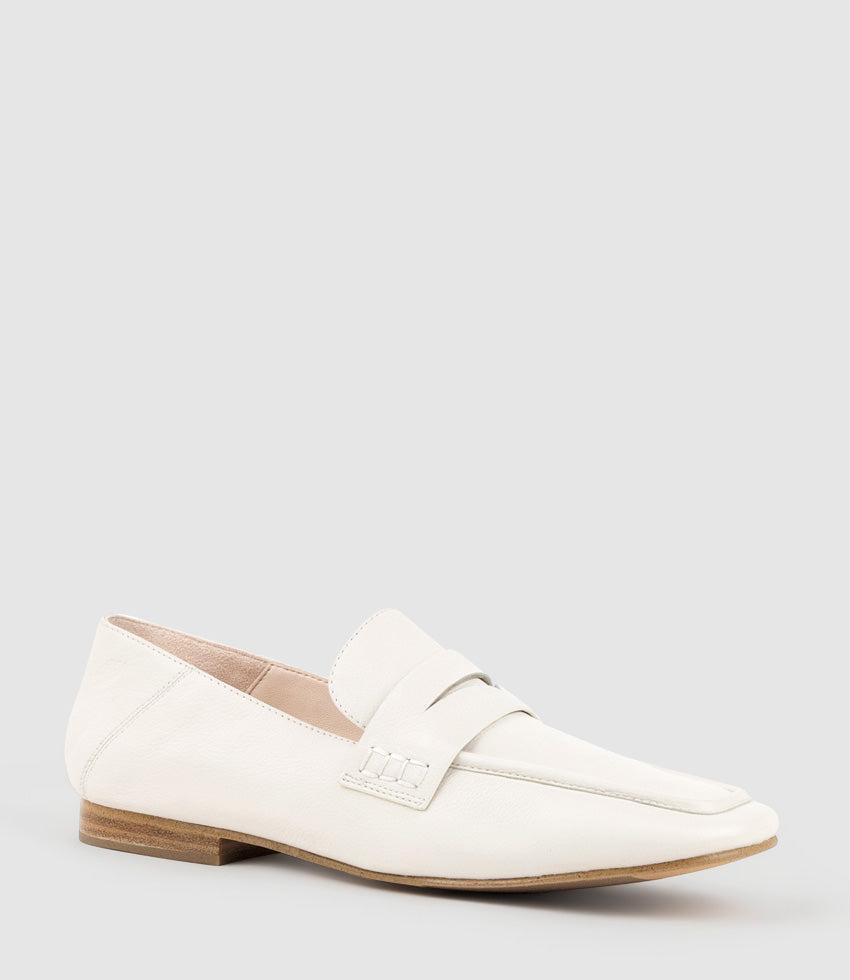 FINLAY Moccasin with Collapsible Back in Offwhite Calf - Edward Meller