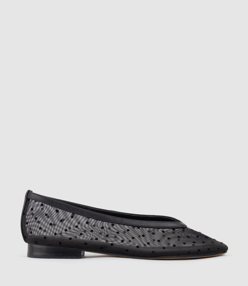 FRESCO Dot Mesh Ballet in Black - Edward Meller