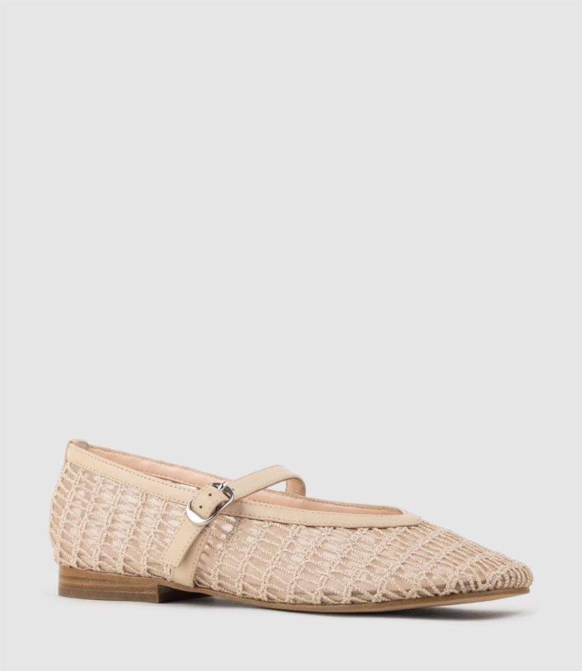 FRESIA Weave and Mesh Ballet in Nude - Edward Meller