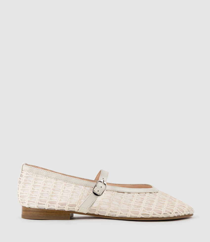 FRESIA Weave and Mesh Ballet in Offwhite - Edward Meller