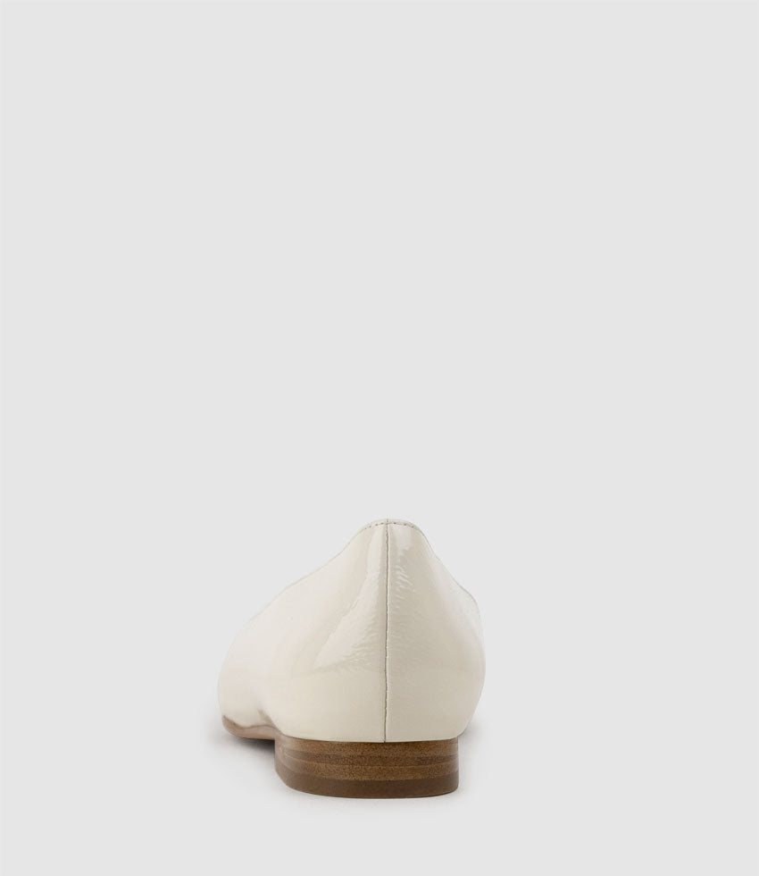 FRIA Ballet with Hardware in Offwhite Patent - Edward Meller