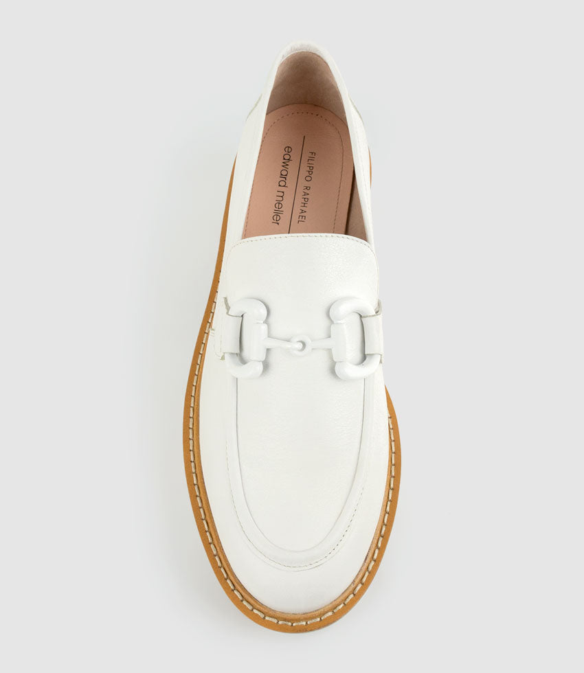 GIDEON Moccasin on Chunky Sole in Offwhite - Edward Meller