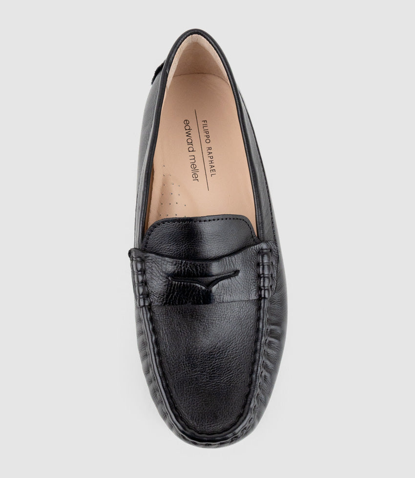 GRACEY Driving Moccasin in Black Calf - Edward Meller