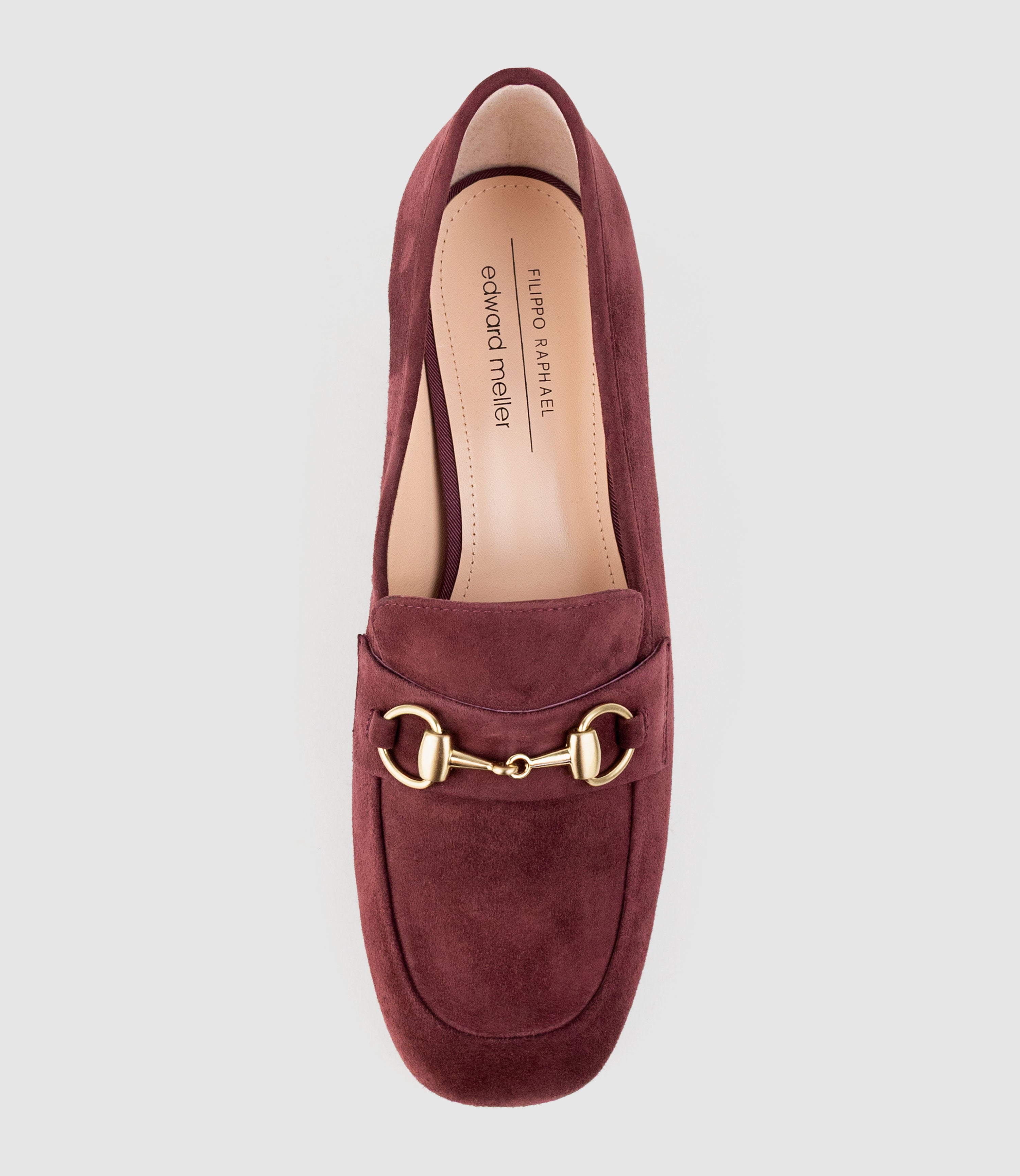 HANNAH45 Heeled Loafer in Wine Suede - Edward Meller