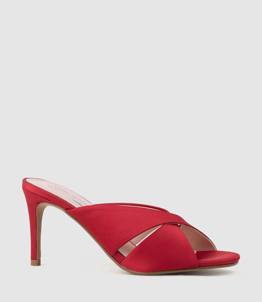 ILYANA80 Crossover Slide in Red Satin - Edward Meller