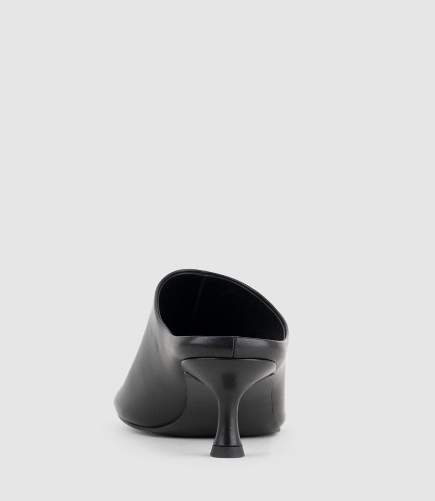 IRENA60 Heeled Mule in Black