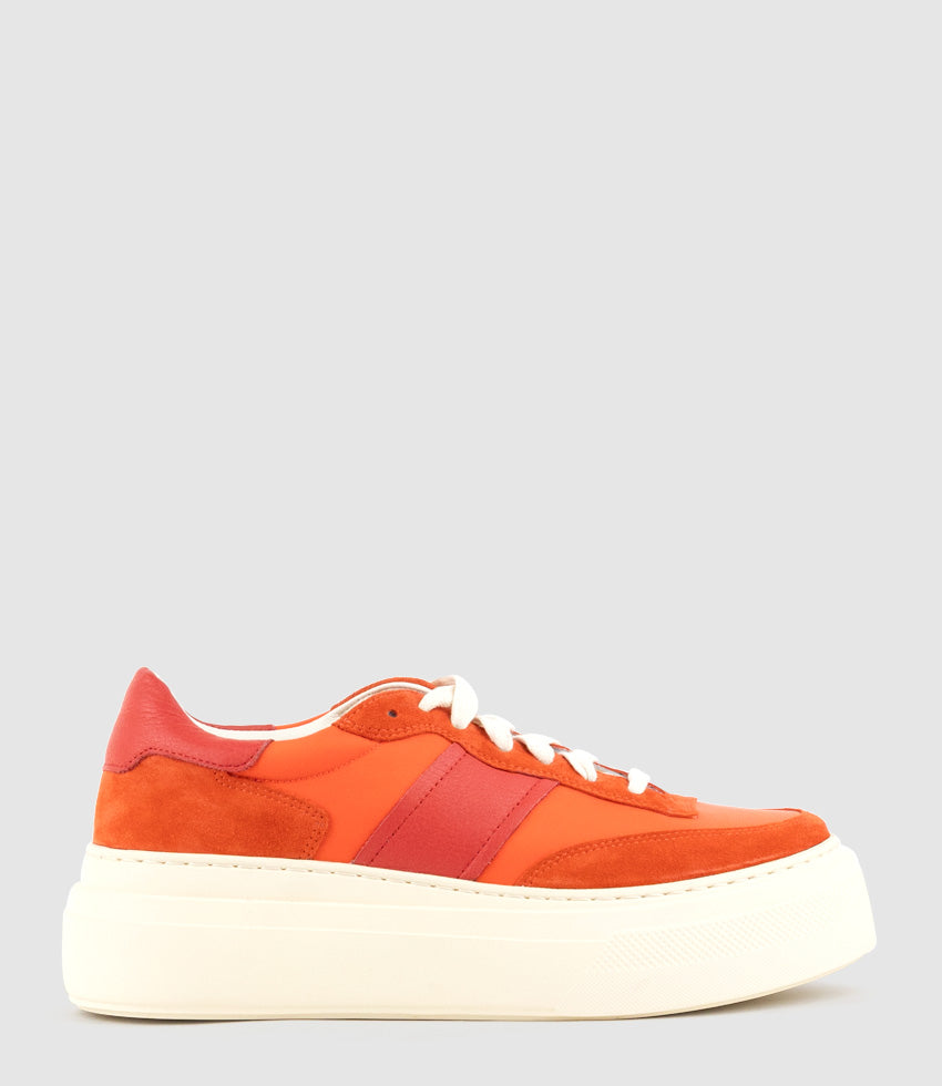 JASPER Retro Platform Sneaker in Orange Combo - Edward Meller
