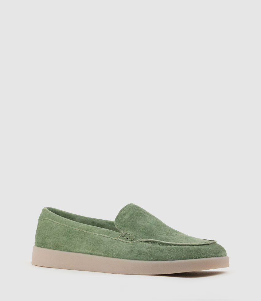 JAVA Slip On in Sage Suede - Edward Meller