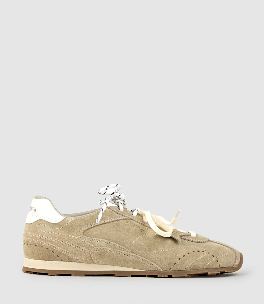 JUNO Star Charm Sneaker in Sand Suede