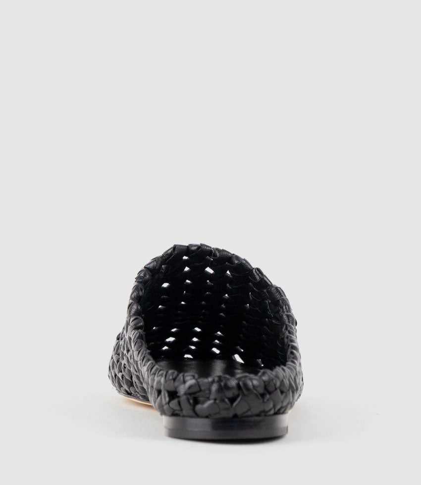 KALANI Woven Closed Toe Slide in Black