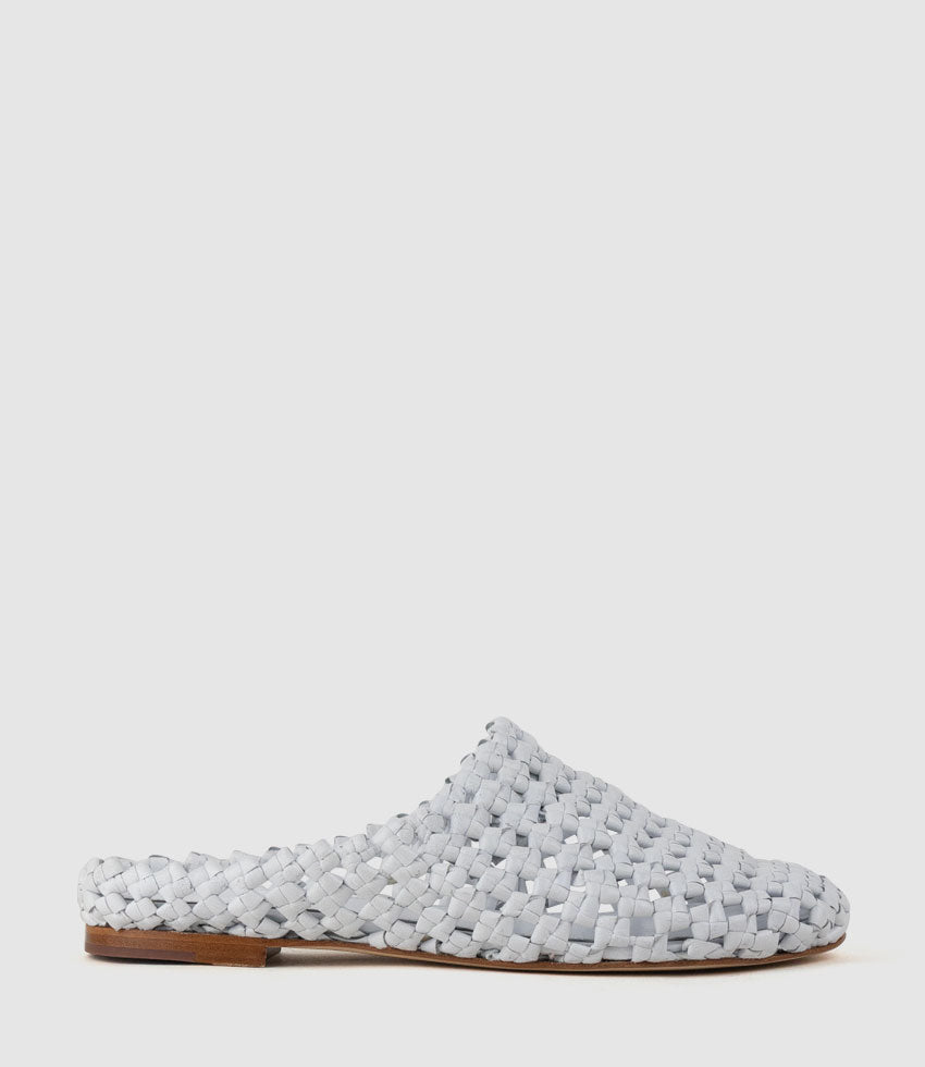 KALANI Woven Closed Toe Slide in White