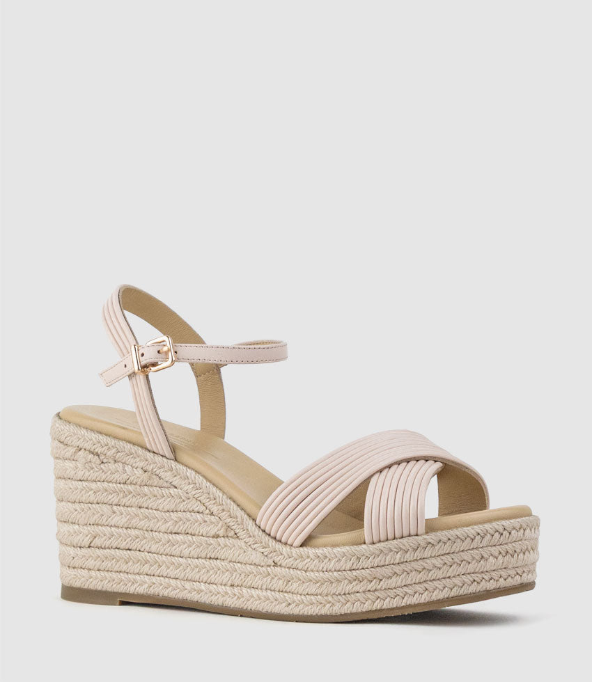 LASSO80 Tubed Strap Espadrille in Shell - Edward Meller