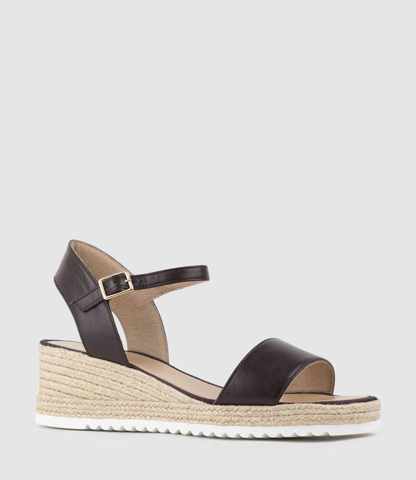 MINERA Single Strap Low Espadrille in Brown - Edward Meller
