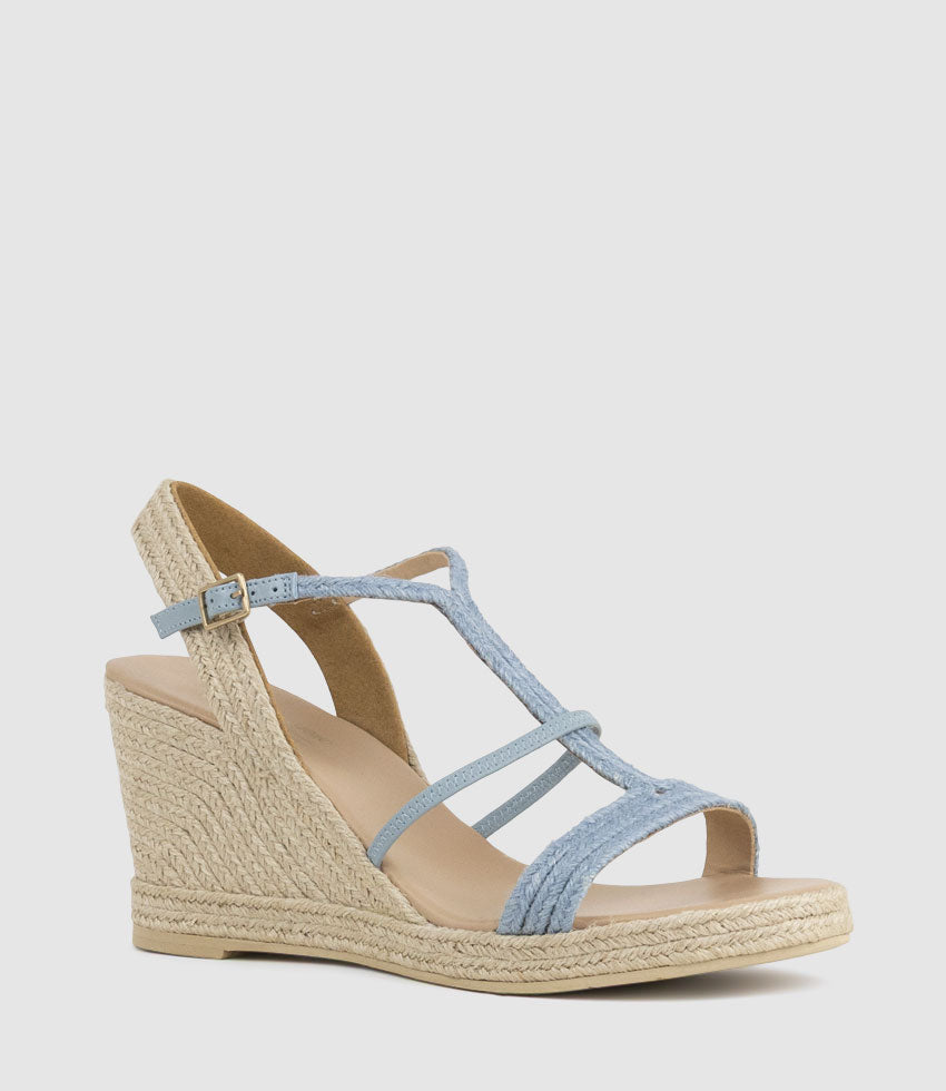 MYSTAL Strappy Sandal Espadrille in Sky - Edward Meller
