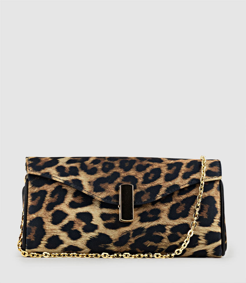 NAIA Foldover Clutch in Animal Silk - Edward Meller