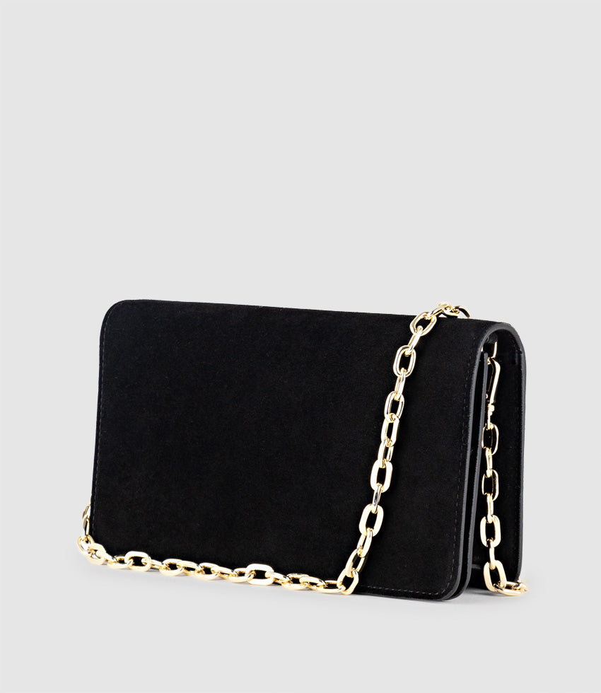 NYX Evening Bag in Black Suede - Edward Meller