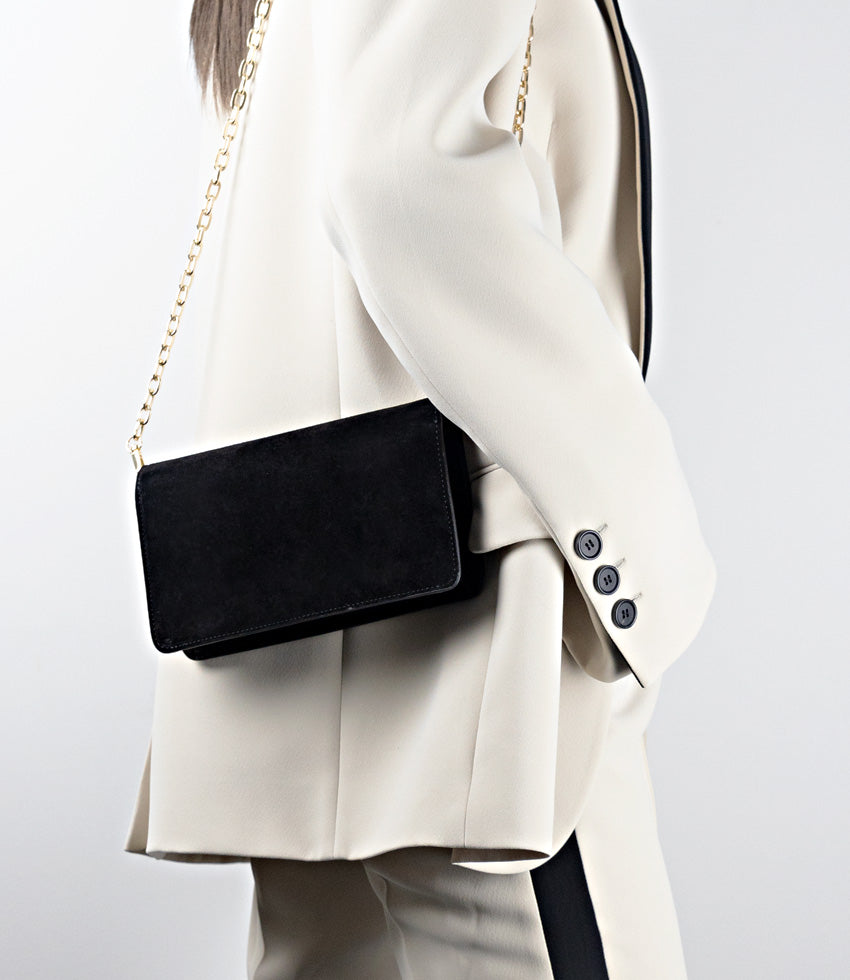 NYX Evening Bag in Black Suede - Edward Meller