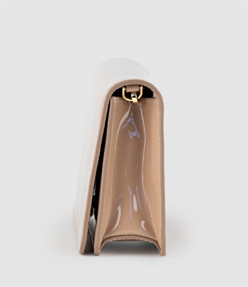 NYX Evening Bag in Nude Patent - Edward Meller