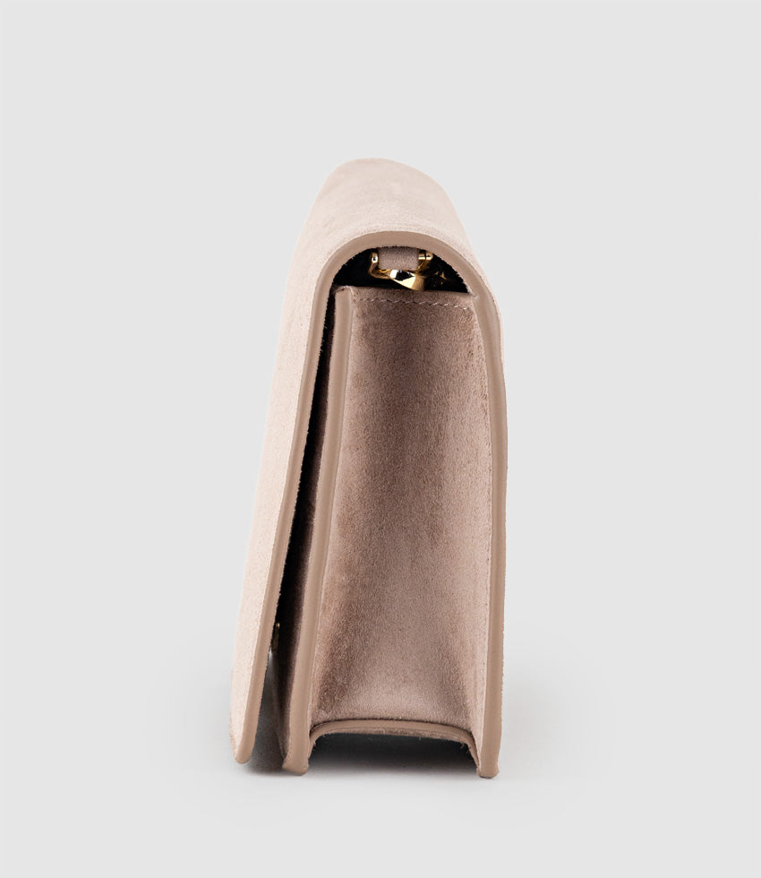 NYX Evening Bag in Nude Suede - Edward Meller