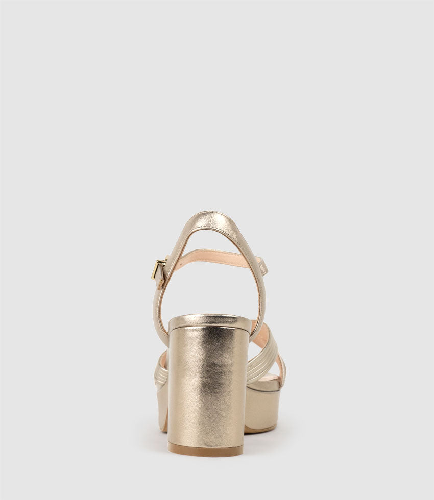 RAYNE80 Strappy Crossover Platform Sandal in Rosegold