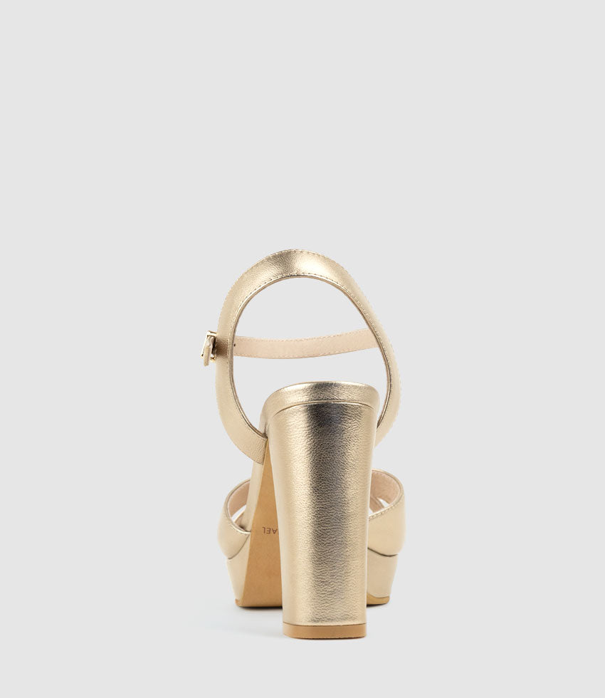RENATA100 Crossover Platform Sandal in Rosegold - Edward Meller