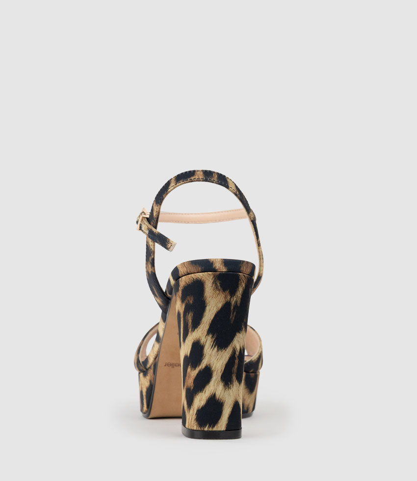 ROYAL100 Platform Sandal in Animal Silk - Edward Meller