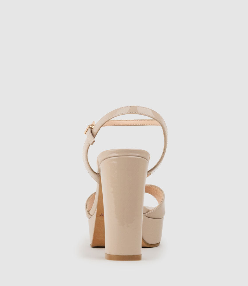 ROYAL100 Platform Sandal in Blush Patent - Edward Meller