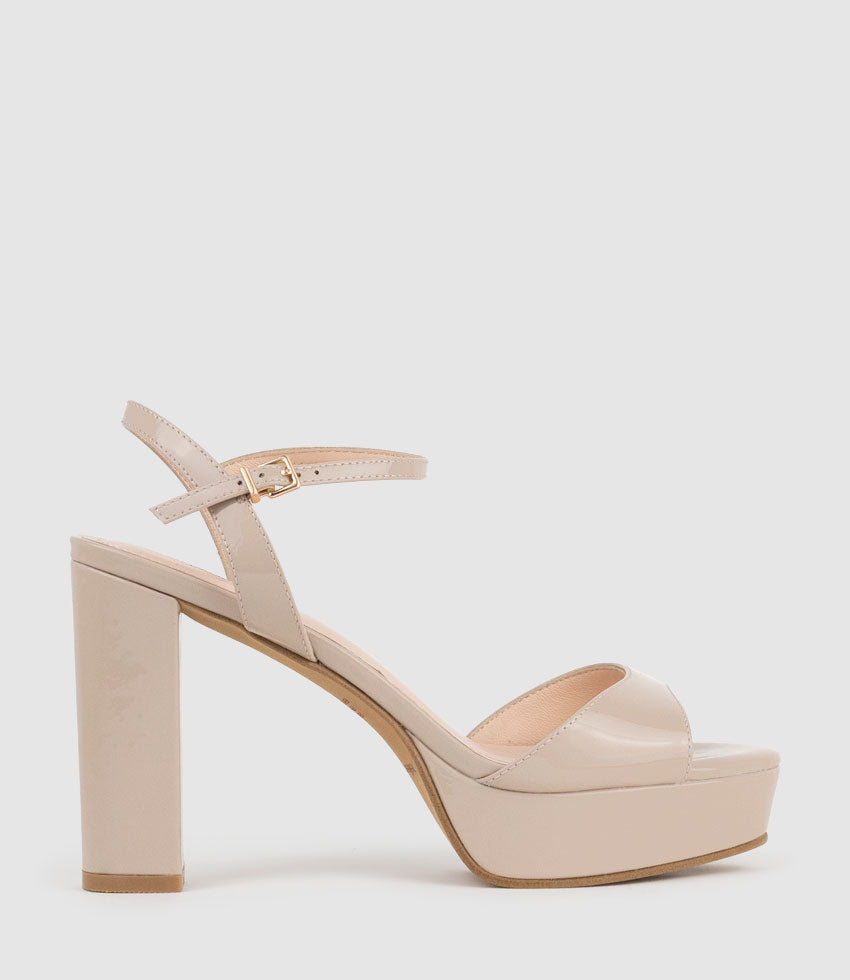 ROYAL100 Platform Sandal in Blush Patent - Edward Meller