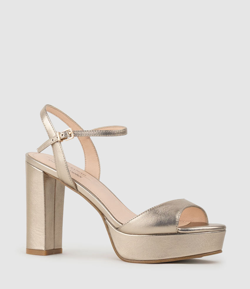 ROYAL100 Platform Sandal in Rosegold - Edward Meller