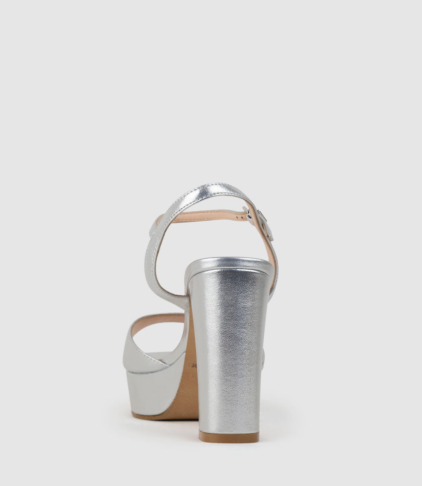 ROYAL100 Platform Sandal in Silver - Edward Meller