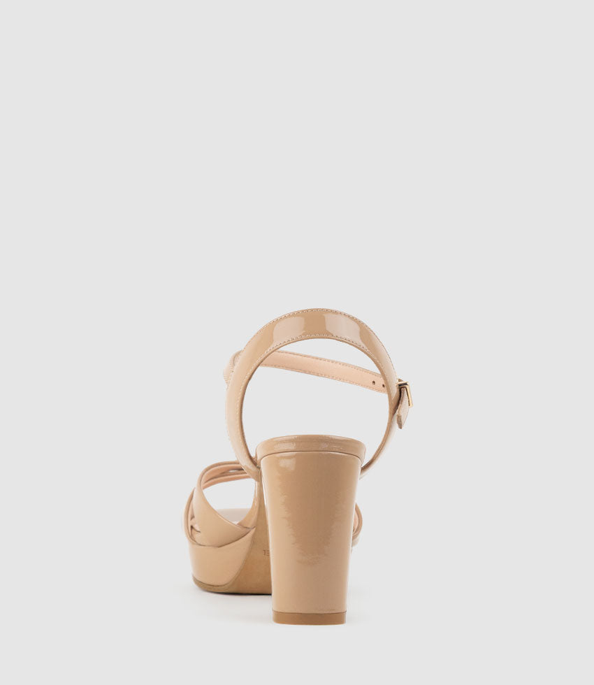 RYLIN80 Multistrap Platform Sandal in Nude Patent - Edward Meller