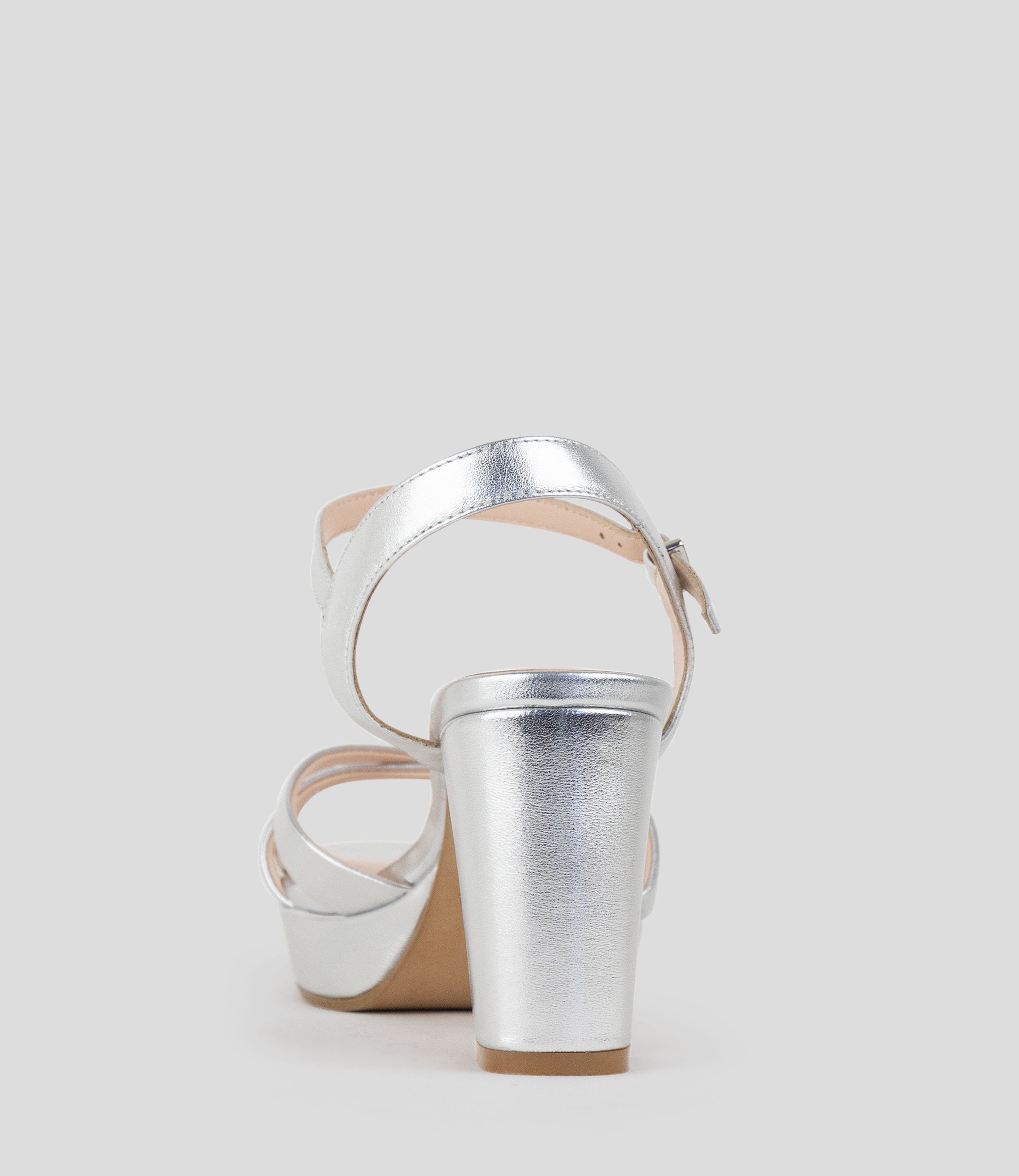 RYLIN80 Multistrap Platform Sandal in Silver - Edward Meller