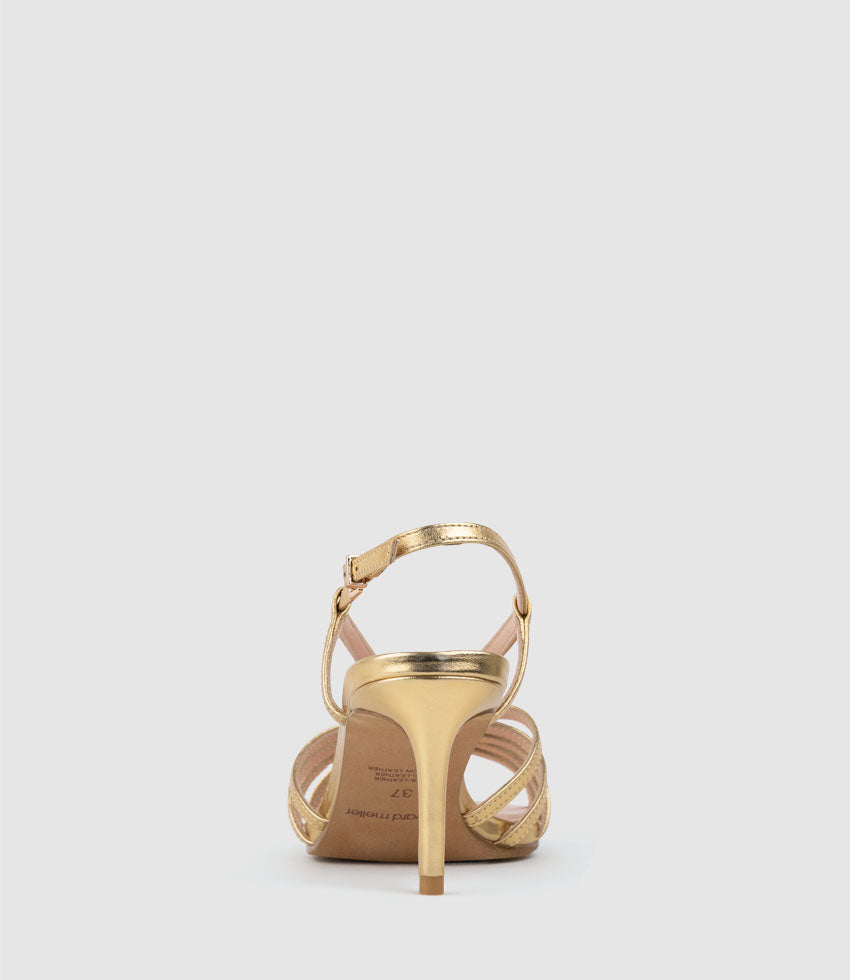 SABINA70 Strappy Sandal in Aged Gold - Edward Meller