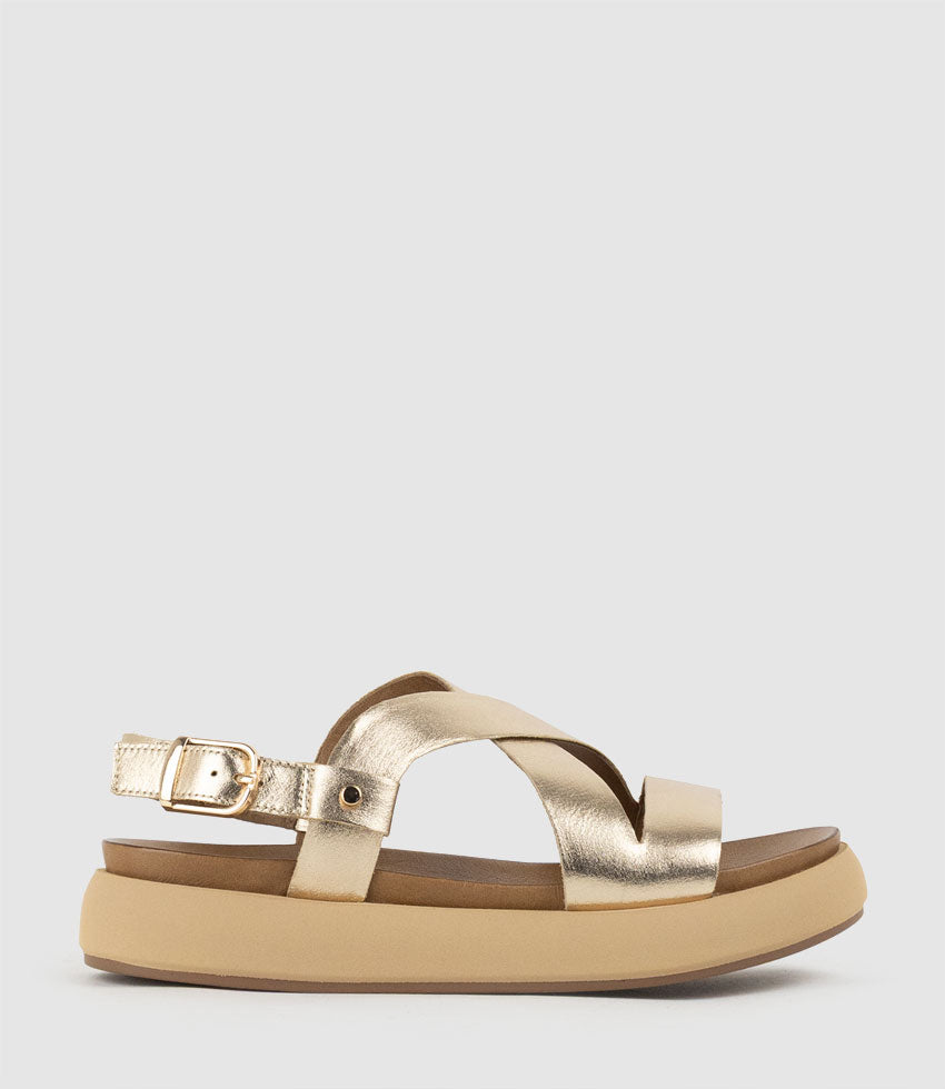 SARILLA Crossover Sandal on Unit in Gold - Edward Meller