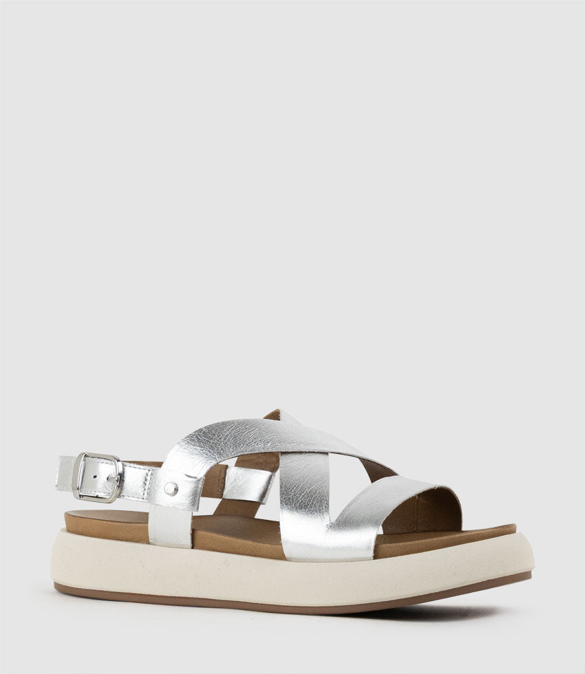 SARILLA Crossover Sandal on Unit in Silver - Edward Meller