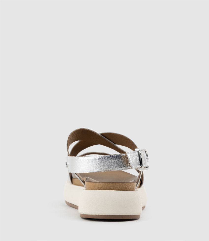 SARILLA Crossover Sandal on Unit in Silver - Edward Meller