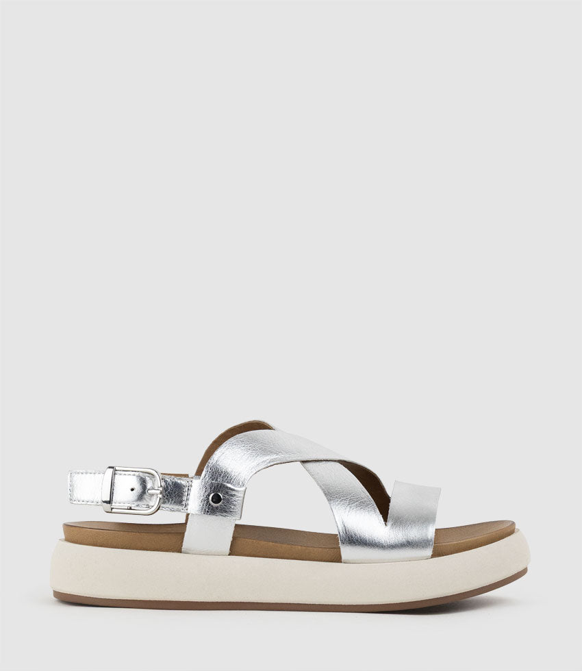 SARILLA Crossover Sandal on Unit in Silver - Edward Meller