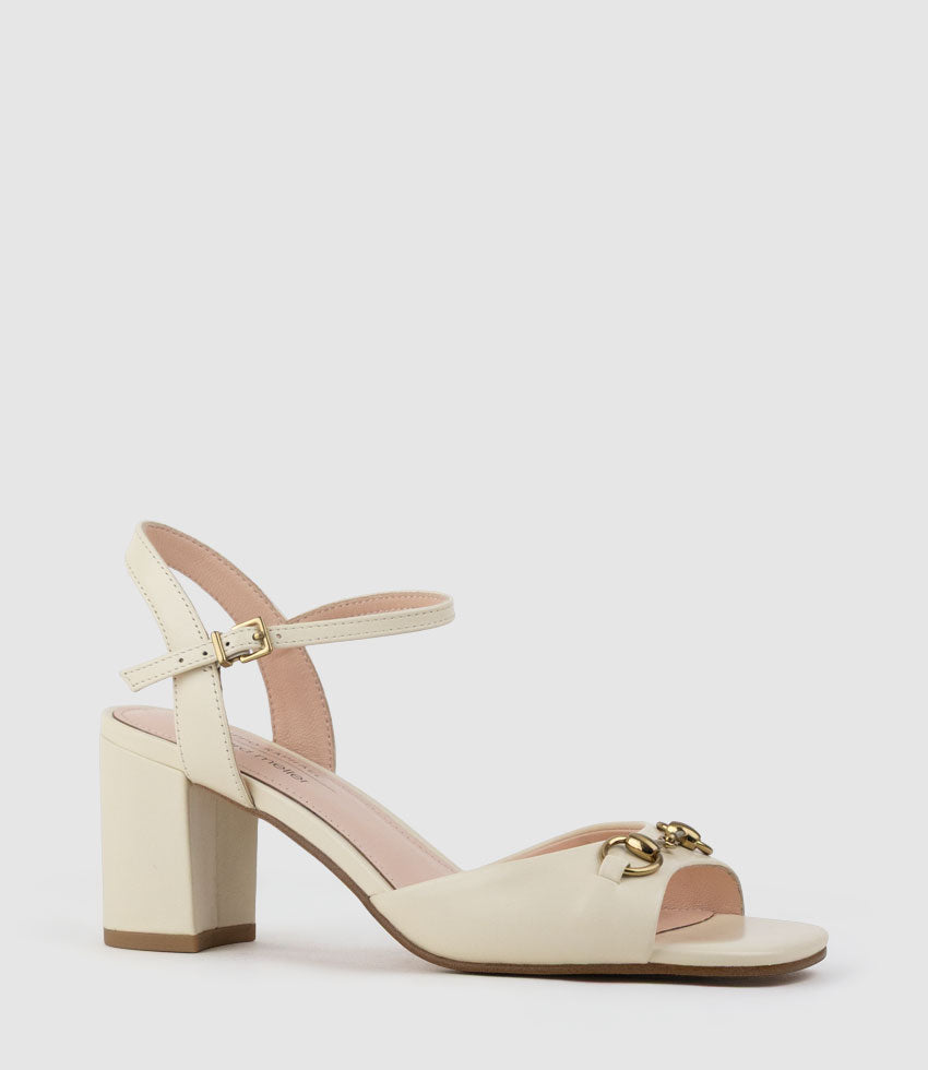 SATO65 Sandal with Trim in Bone Calf - Edward Meller